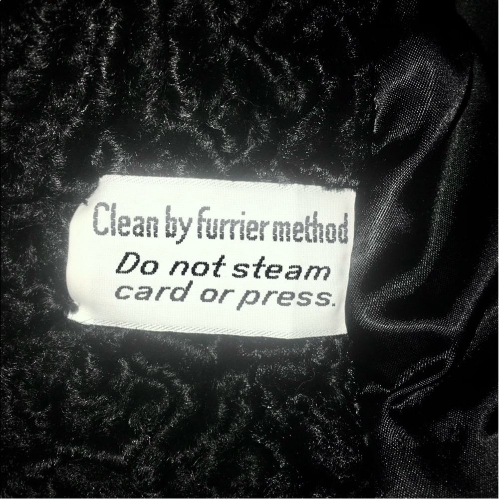 Rare Vintage Jacques Saint Laurent Black Faux Fur Coat with Tie Size M - Picture 17 of 17